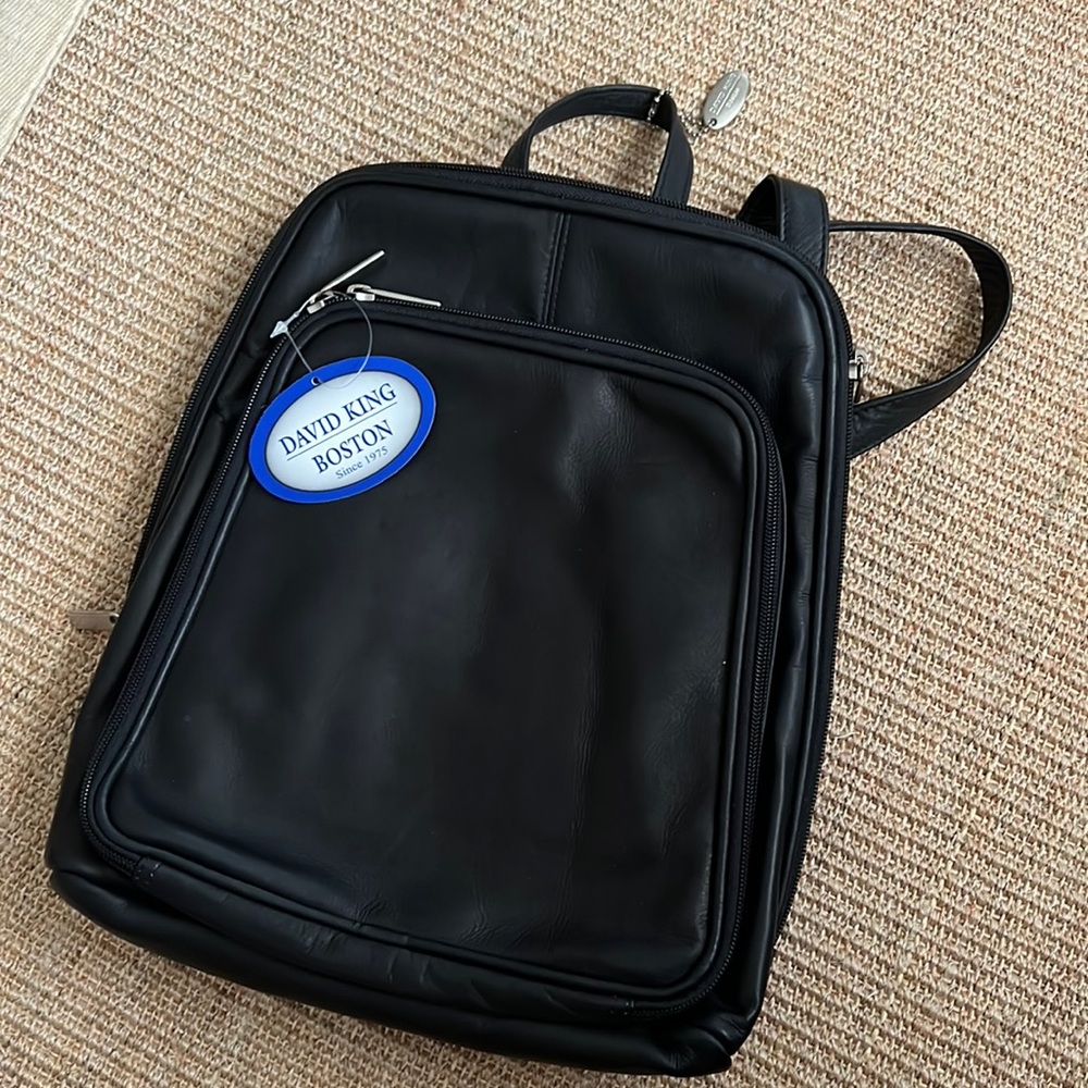🔴  LAST CHANCE—Brand NWT leather David King Backpack/Purse/Briefcase.